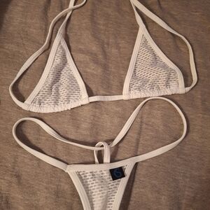 White Mesh Bikini Set